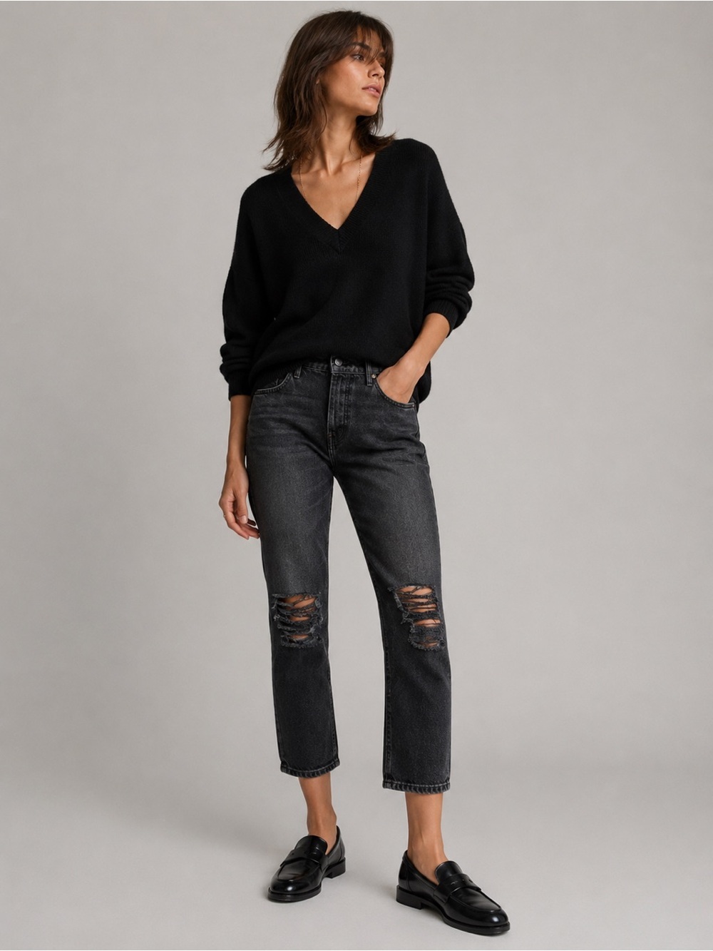 FRAME Le Garçon Crop Distressed Boyfriend Jeans Wilkinson Destruct Size 30